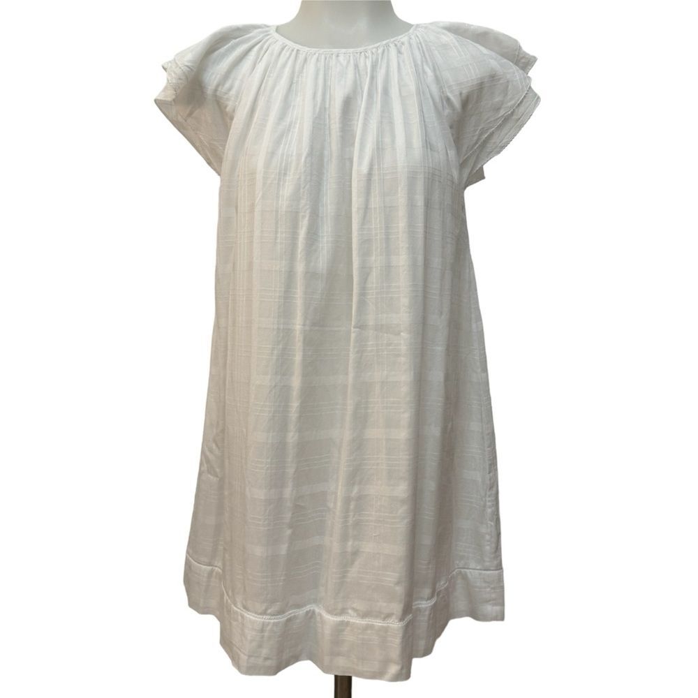 Polo Ralph Lauren Girls White Flutter Sleeve Ruffle Dress Size 12